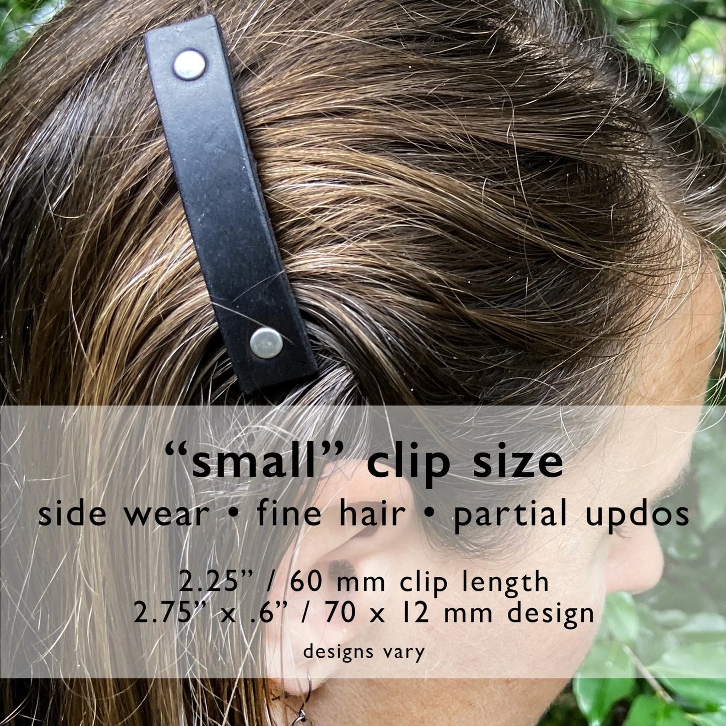 Winter Forest Trees Leather Hair Barrette-7