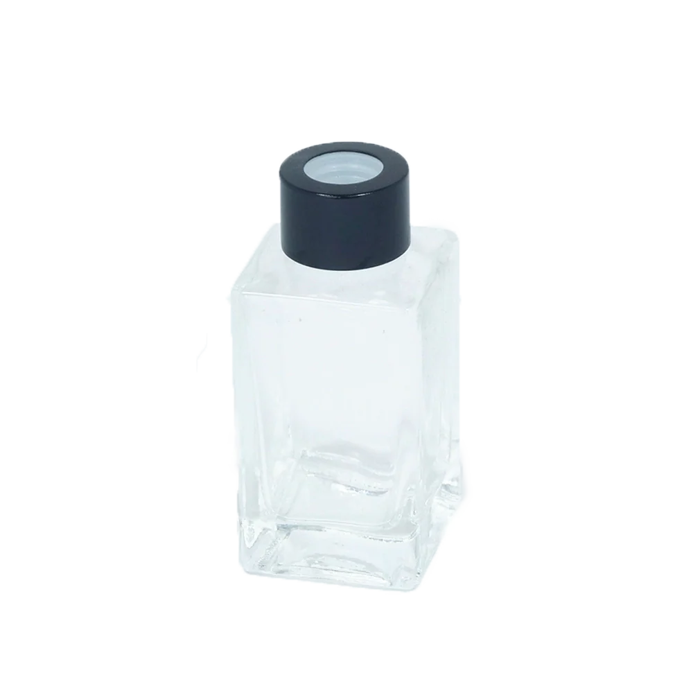 Glass bottle black cap-0