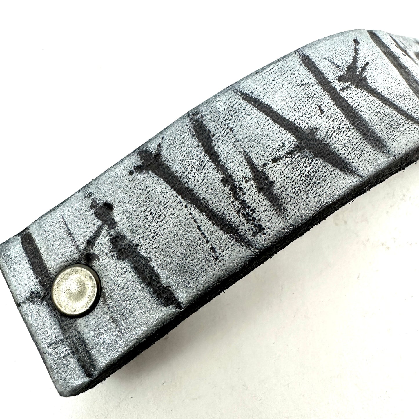 Winter Forest Trees Leather Hair Barrette-2
