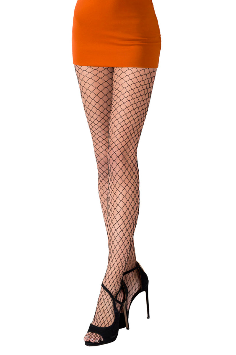 Netz-Strumpfhose TI019 schwarz - 3/4-1