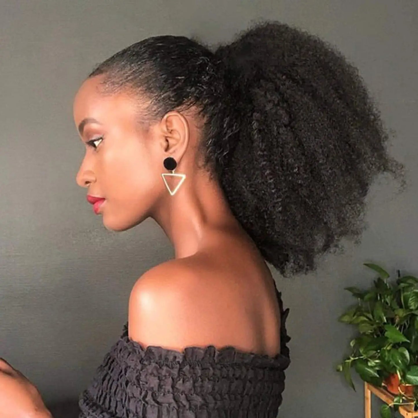 Synthetic Afro Puff Drawstring Ponytail Extension-0