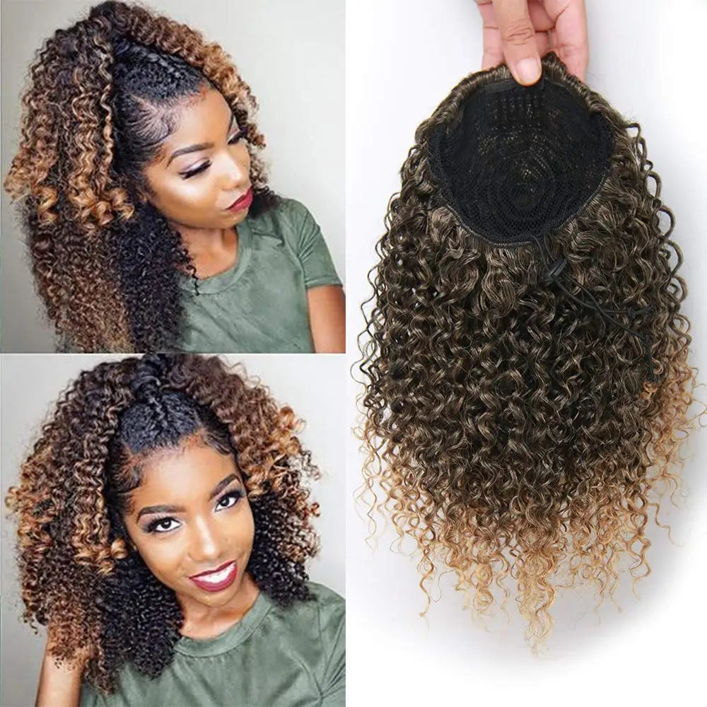 Synthetic Afro Puff Drawstring Ponytail Extension-12
