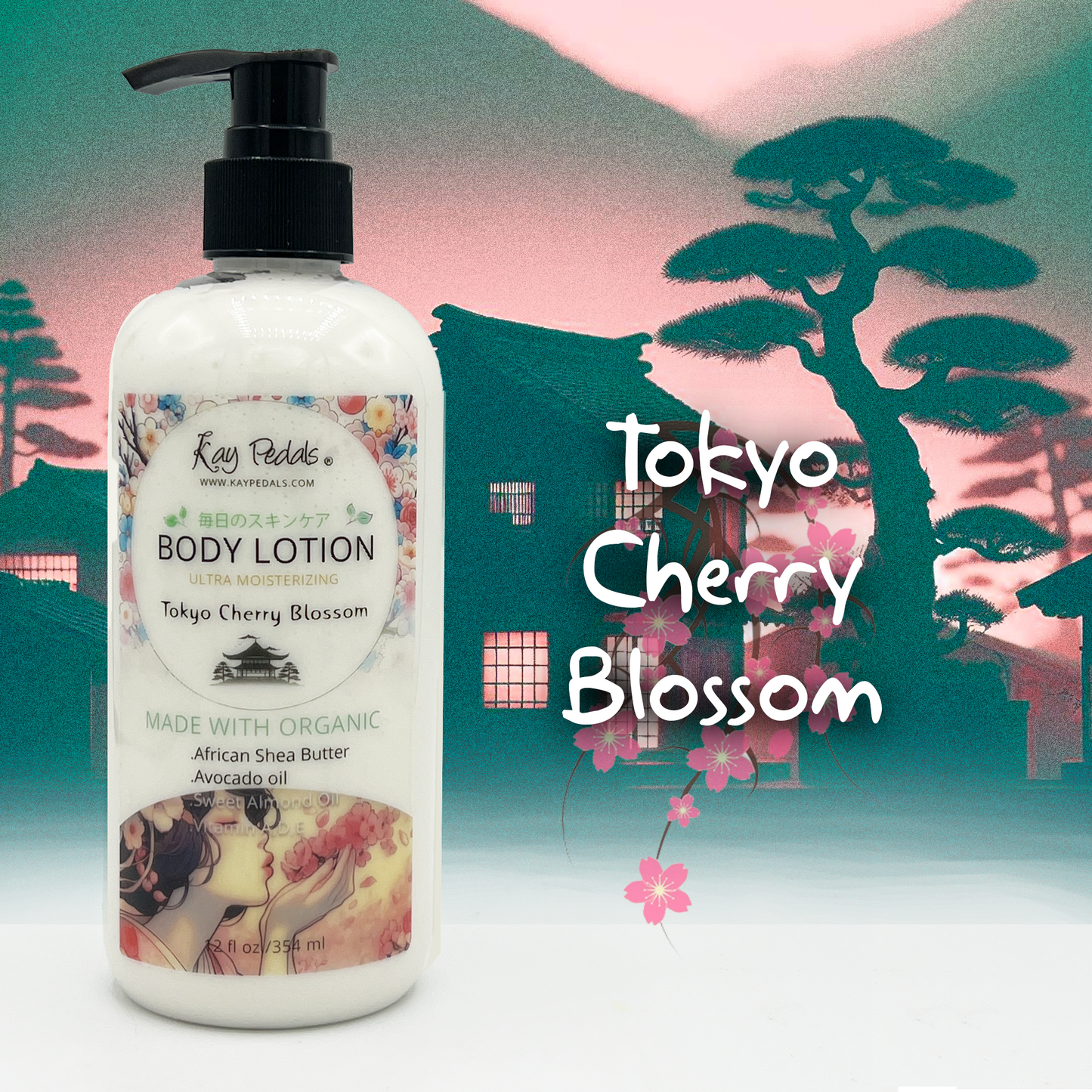 Tokyo Cherry Blossom Organic Body Lotion | Organic Body Cream | Shea Butter Lotion | Almond Body Lotion | Fragrance Lotion-0
