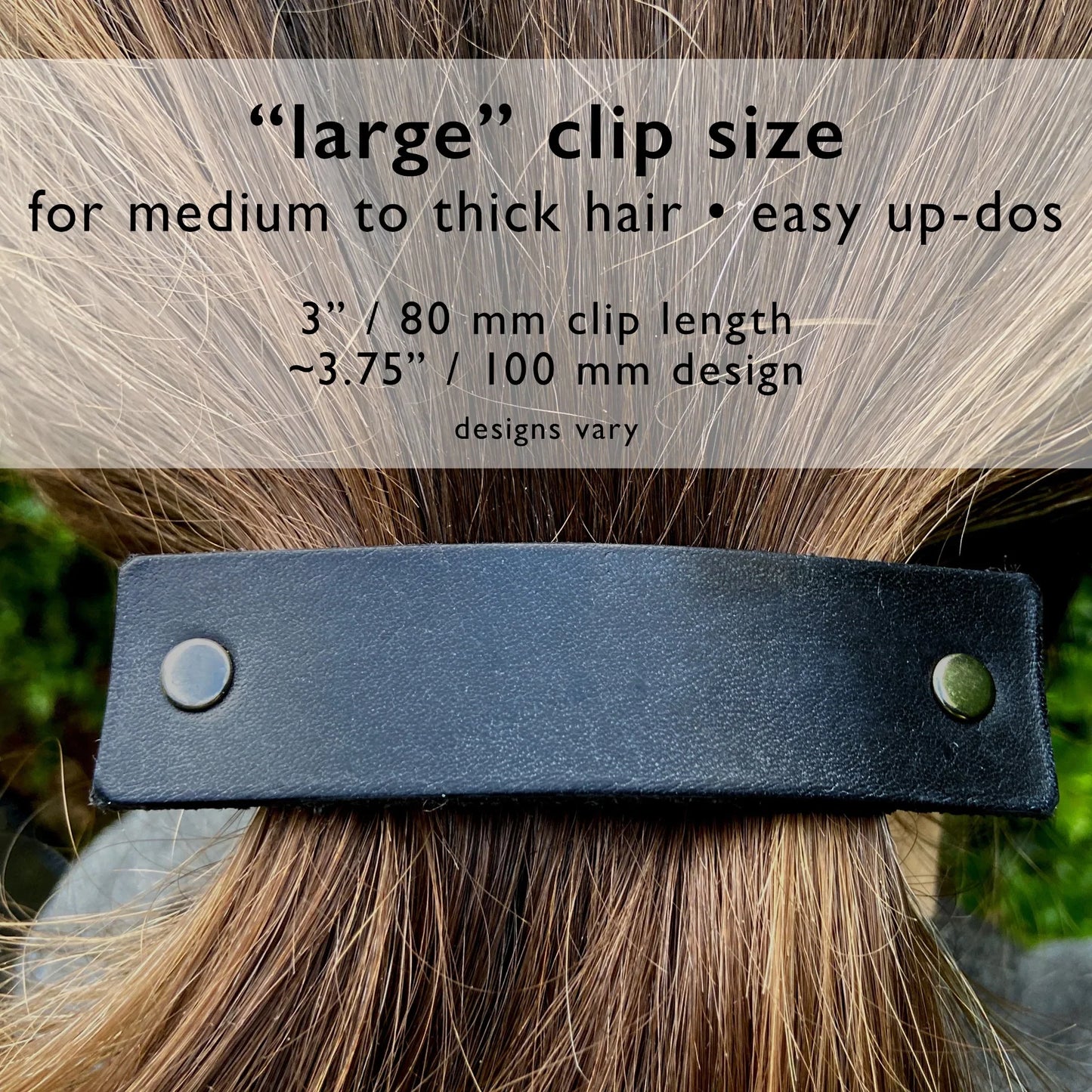 Winter Forest Trees Leather Hair Barrette-4