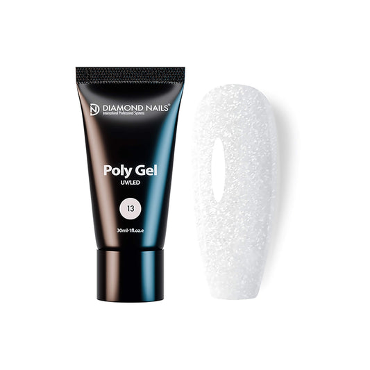 PolyGel 13 - White Glitter - 30ml - HEMA and TPO Free-0