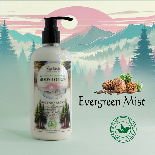 Evergreen Mist Natural Body Lotion Made With Sensitive Skin Fragrance Oil  | Organic Unrefined African Shea Butter | Organic Sweet Almond Oil | Organic Avocado Oil-0