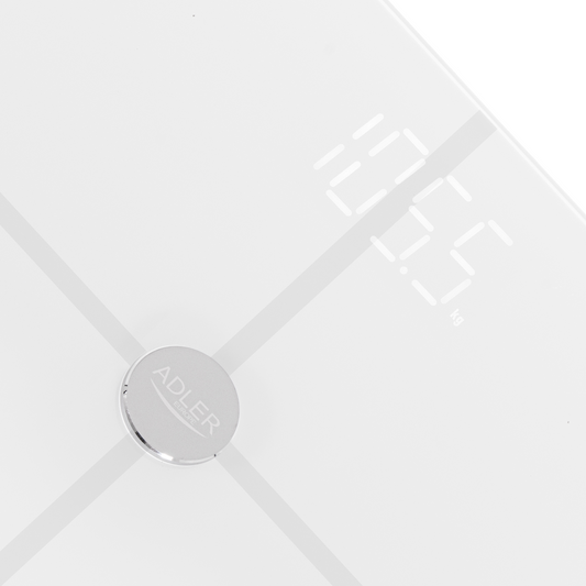 Adler AD 8187 Smart Digitális BMI személymérleg Max 180kg - Fehér (AD 8187 WHITE)-0