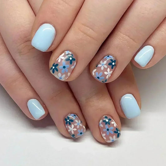 24 Pcs Cute Mini Flower Press On Nails-0
