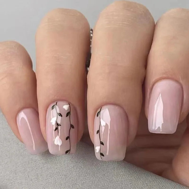 24 Pcs Cute Mini Flower Press On Nails-1