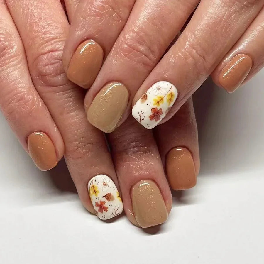 24 Pcs Cute Mini Flower Press On Nails-22