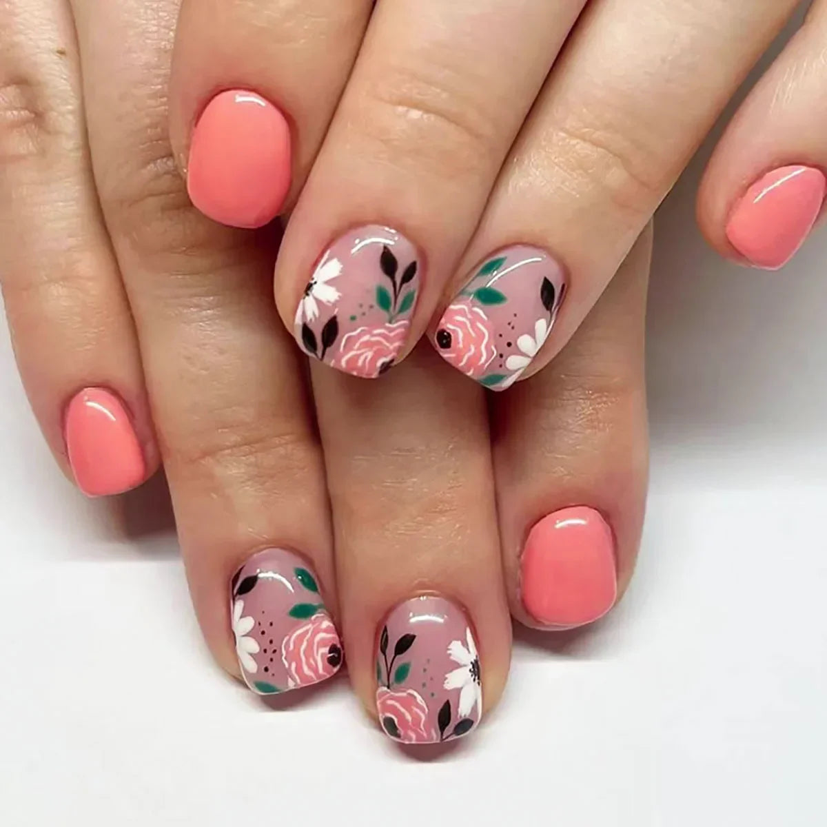 24 Pcs Cute Mini Flower Press On Nails-26