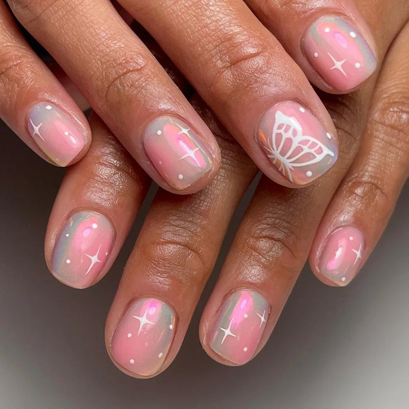 24 Pcs Cute Mini Flower Press On Nails-8