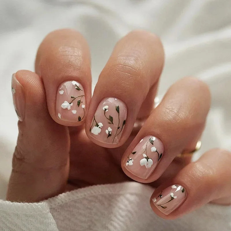 24 Pcs Cute Mini Flower Press On Nails-24