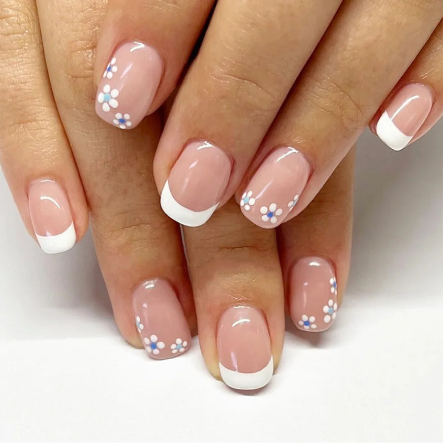 24 Pcs Cute Mini Flower Press On Nails-27