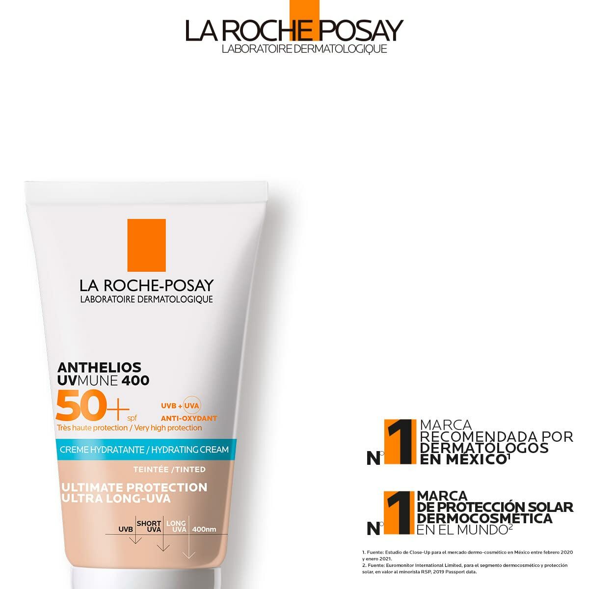Sun Protection with Colour La Roche Posay Anthelios Uvmune 50 ml White Spf 50 Cream Hydrating Cream with Colour-7