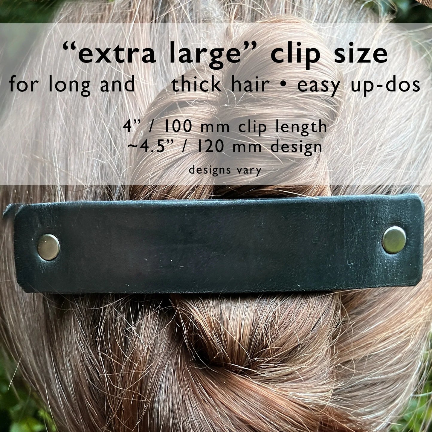 Winter Forest Trees Leather Hair Barrette-5