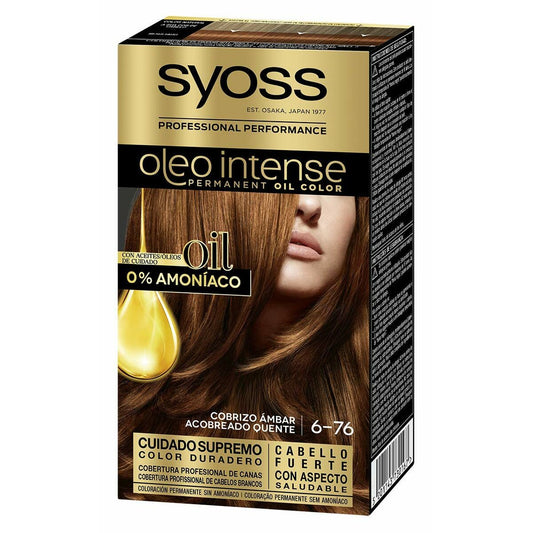 Permanent Dye Syoss Olio Intense Ammonia-free Nº 6.76 Cobrizo ambar-0