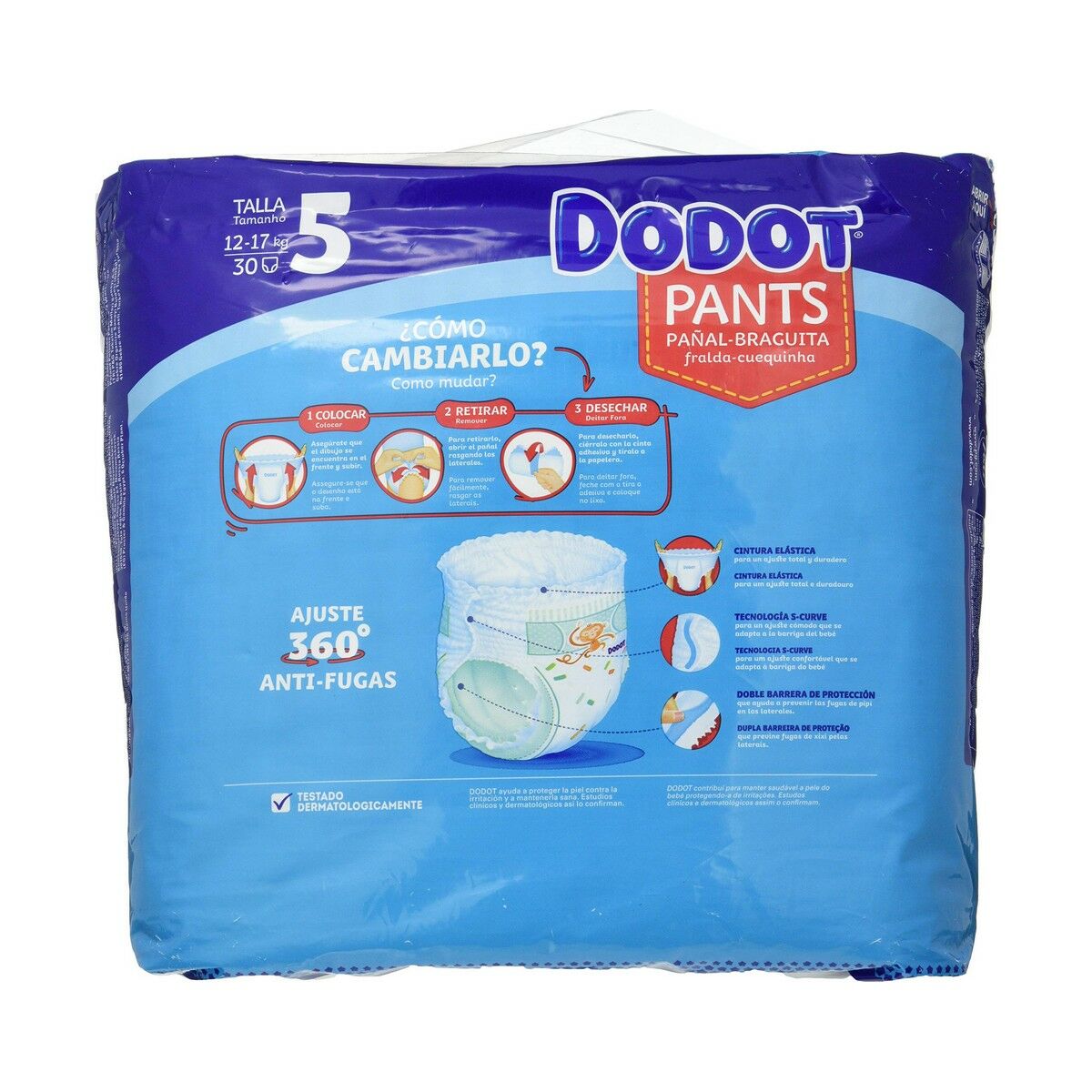 Disposable nappies Dodot Dodot Pants Size 5 12-17 kg 30 Units-2