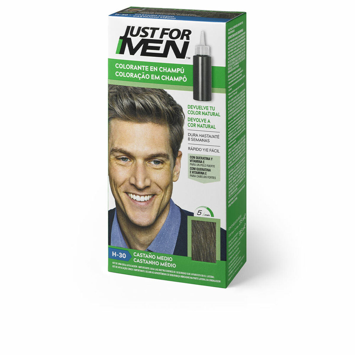 Shampoo Dye Just For Men Colorante Medium Chestnut 30 ml-0