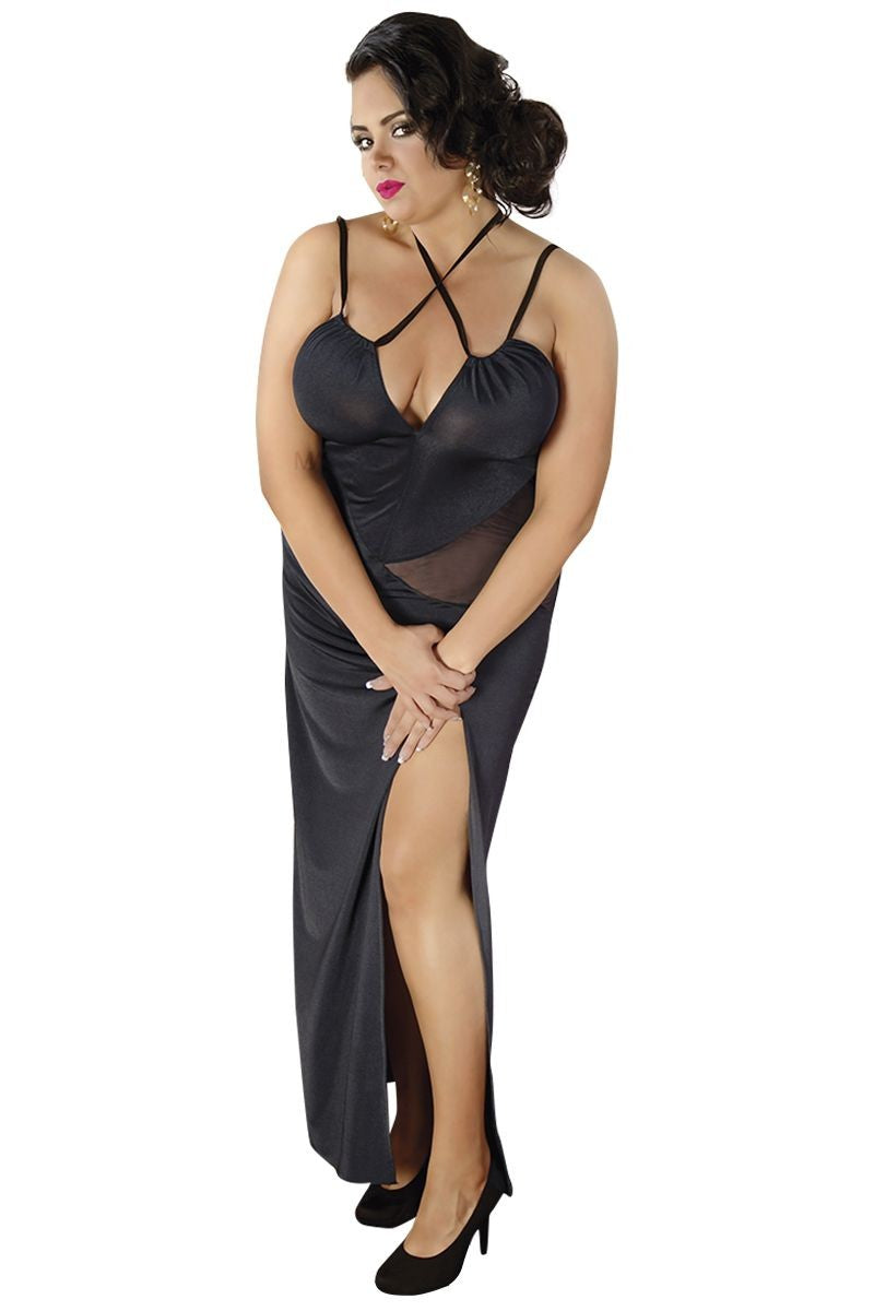 schwarzes langes Kleid C/4002 54/56 von Andalea-1