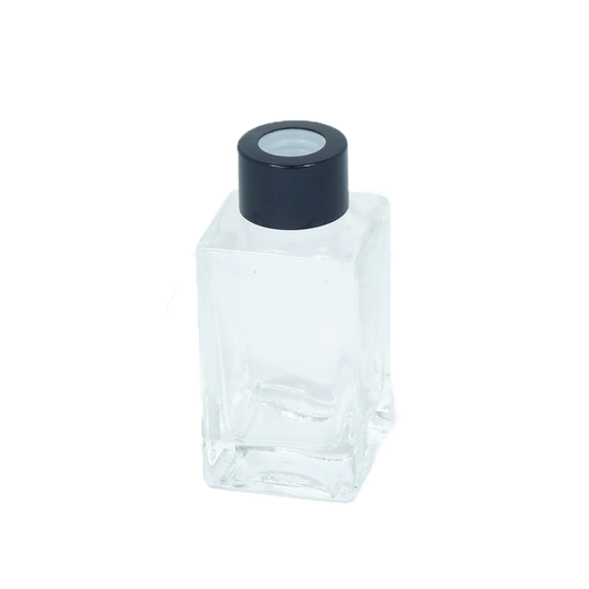 Glass bottle black cap-0