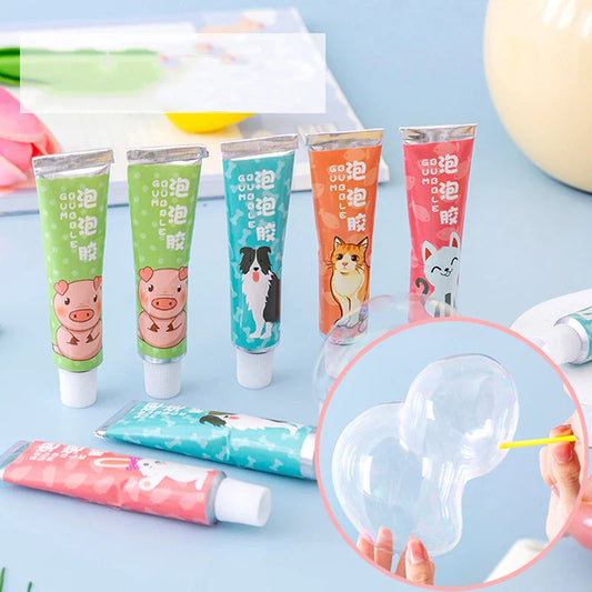 Safe Magic Bubble Glue Toy Blowing Colorful Bubbles-0