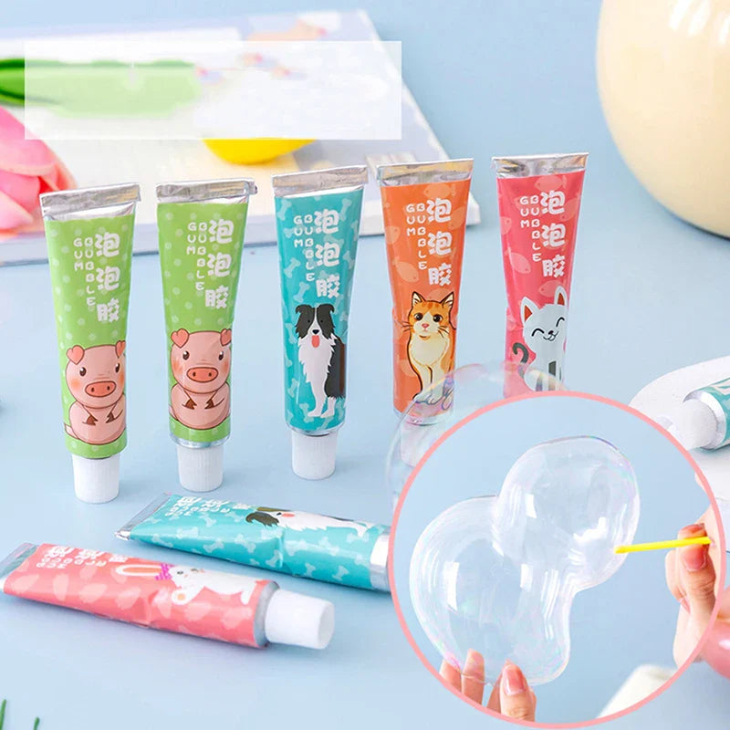 Safe Magic Bubble Glue Toy Blowing Colorful Bubbles-5