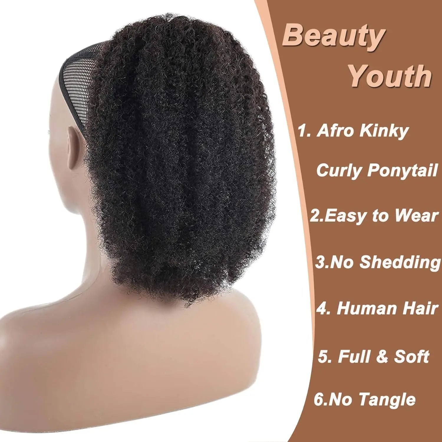 Synthetic Afro Puff Drawstring Ponytail Extension-1
