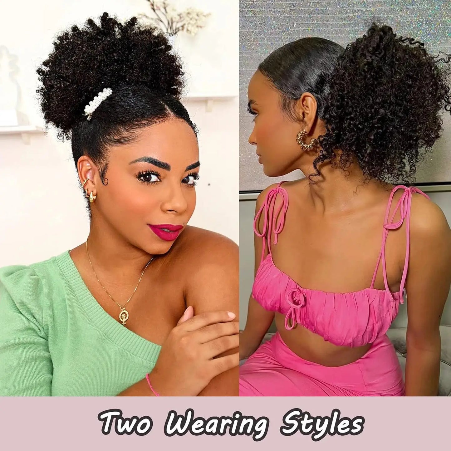 Synthetic Afro Puff Drawstring Ponytail Extension-4