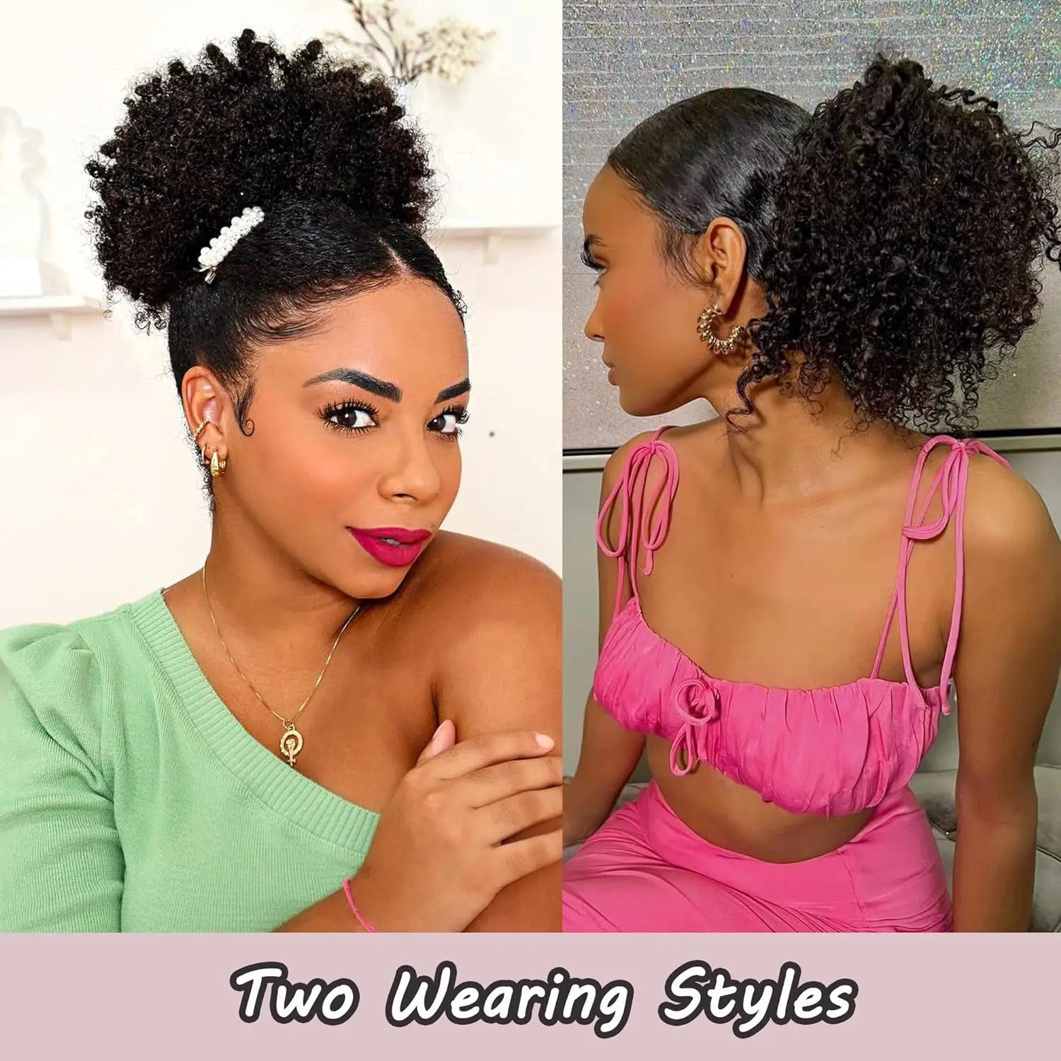 Synthetic Afro Puff Drawstring Ponytail Extension-4