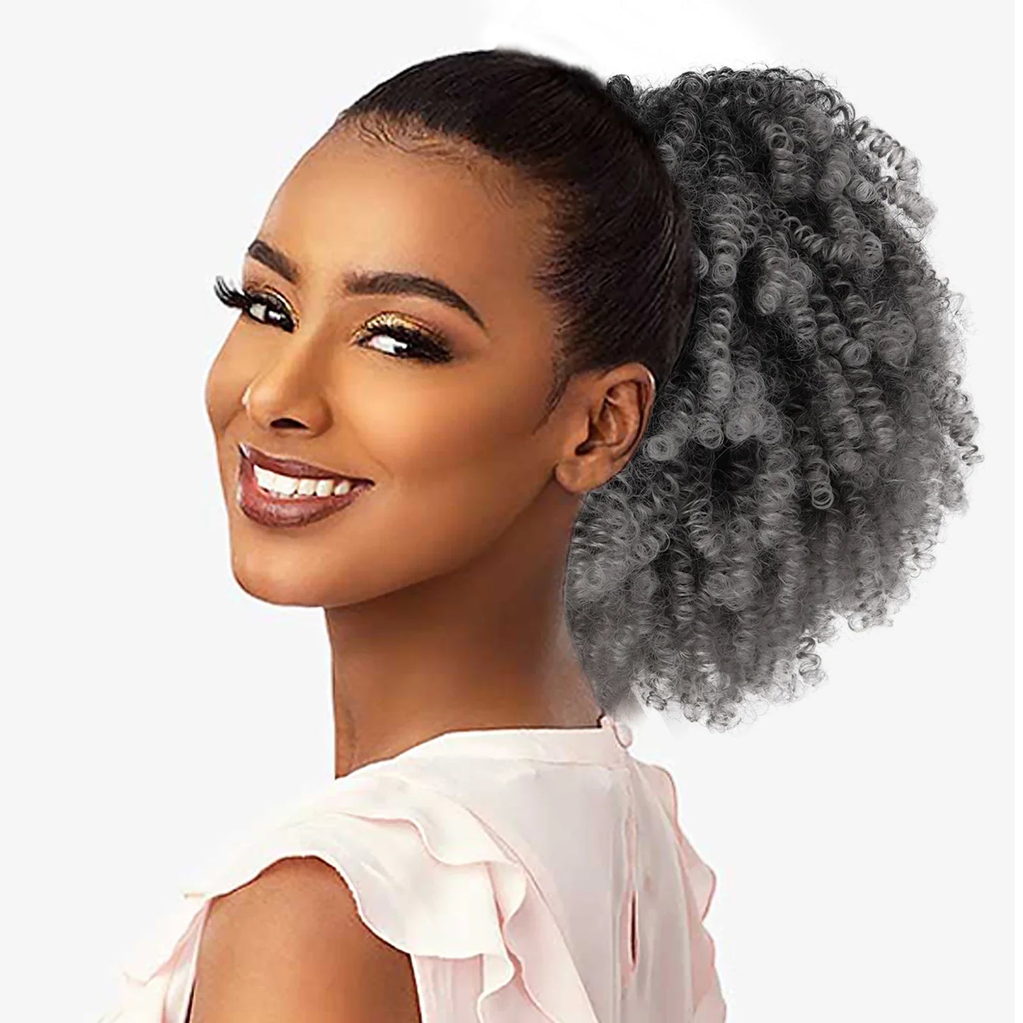 Synthetic Afro Puff Drawstring Ponytail Extension-11