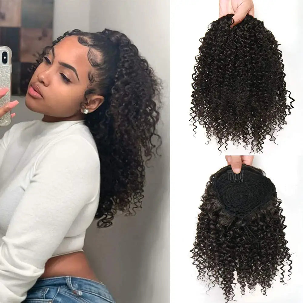 Synthetic Afro Puff Drawstring Ponytail Extension-8
