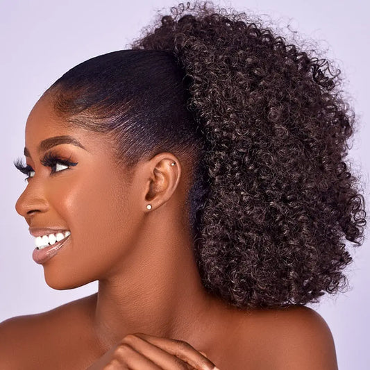 Synthetic Afro Puff Drawstring Ponytail Extension-10