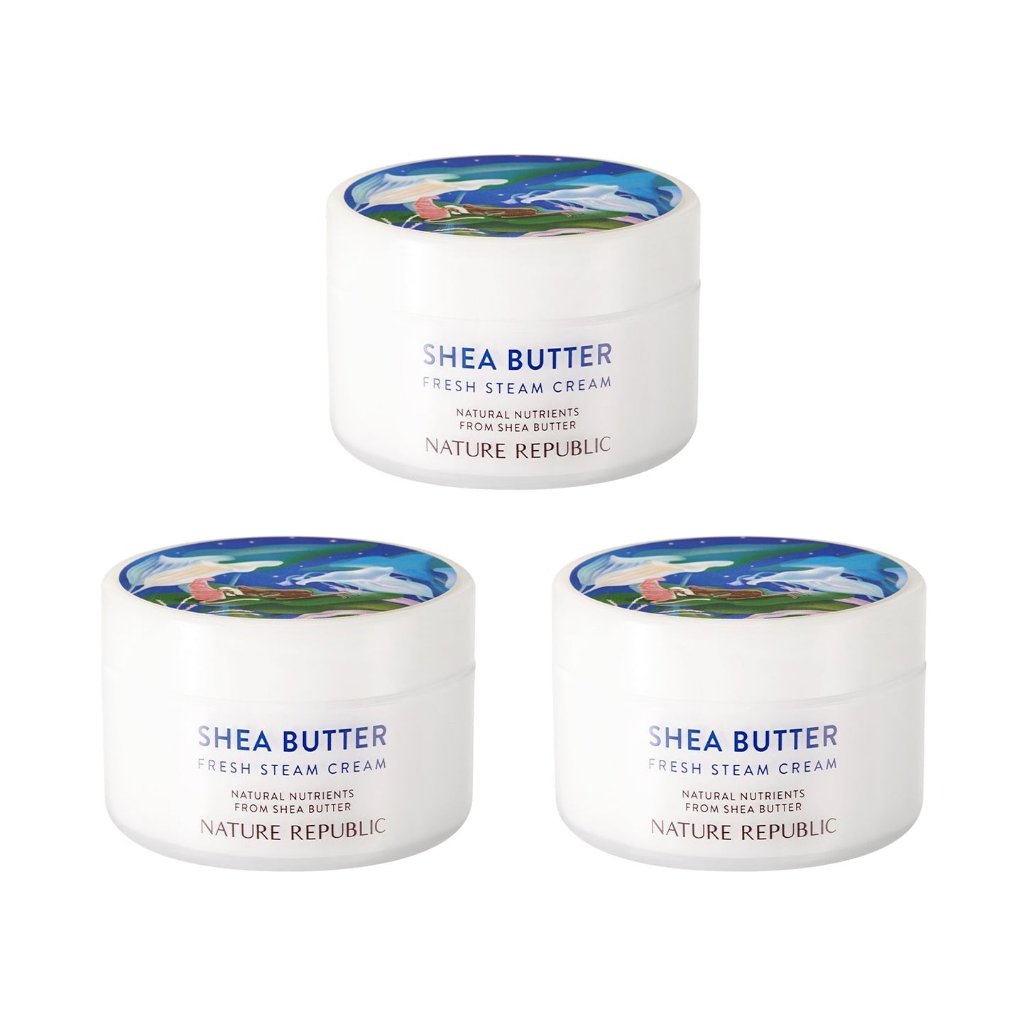Shea Butter Steam Cream Fresh Triple Value Set (Combination Skin)-0