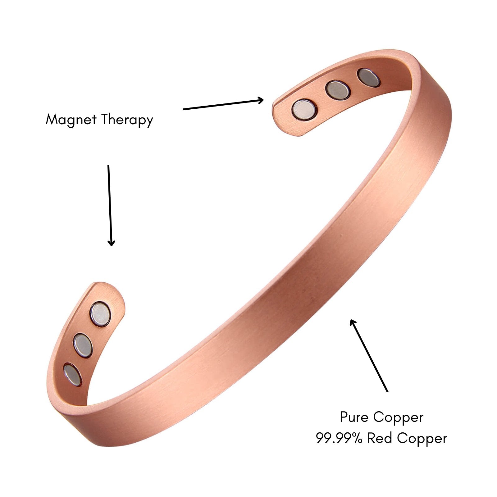Pure Copper Magnetic Therapy Bracelet - Plain Brushed Design-3